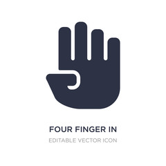 Obraz premium four finger in hand icon on white background. Simple element illustration from Shapes concept.