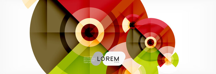 Obraz premium Round circles and triangles abstract background