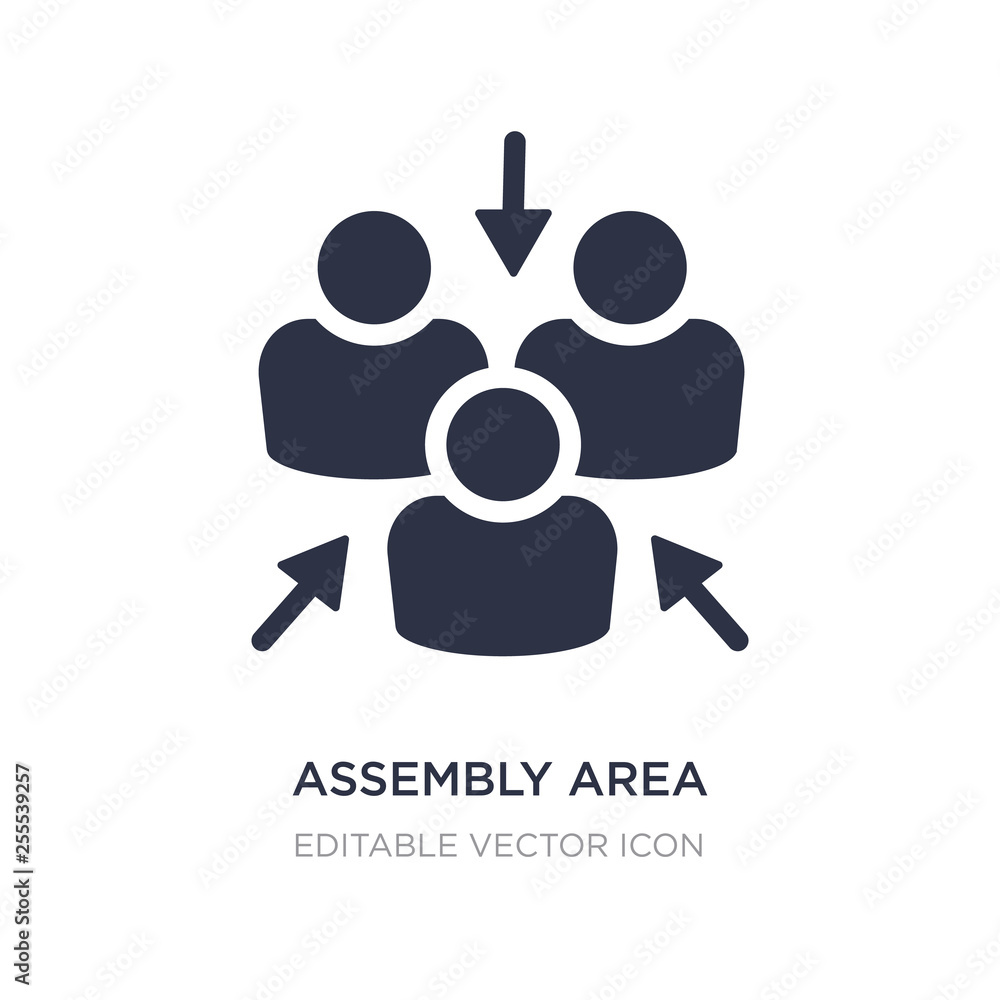 Poster assembly area icon on white background. simple element illustration from shapes concept.