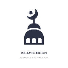 islamic moon icon on white background. Simple element illustration from Shapes concept.
