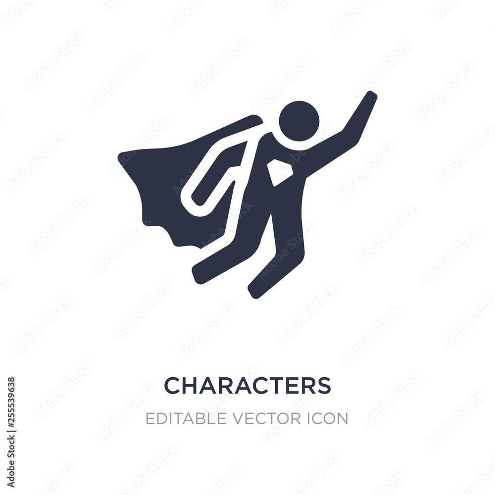 Poster characters icon on white background. simple element illustration from shapes concept.