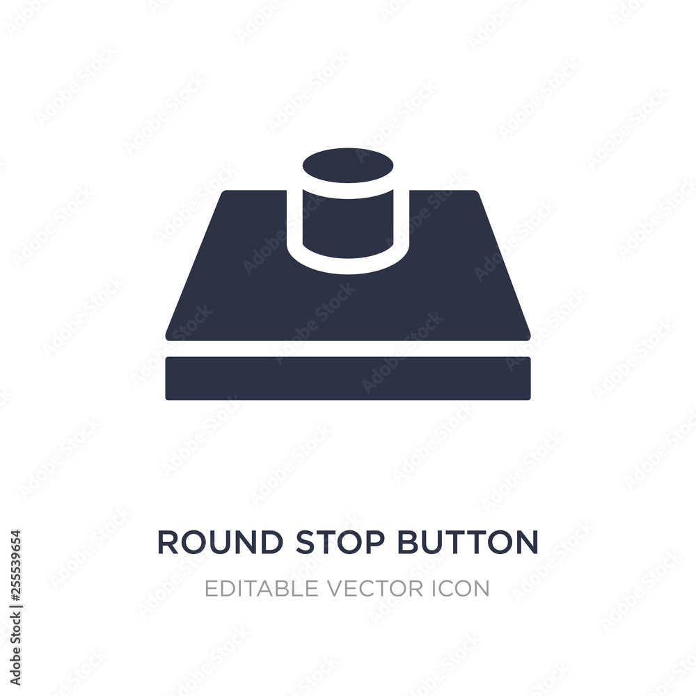 Poster round stop button icon on white background. simple element illustration from shapes concept.