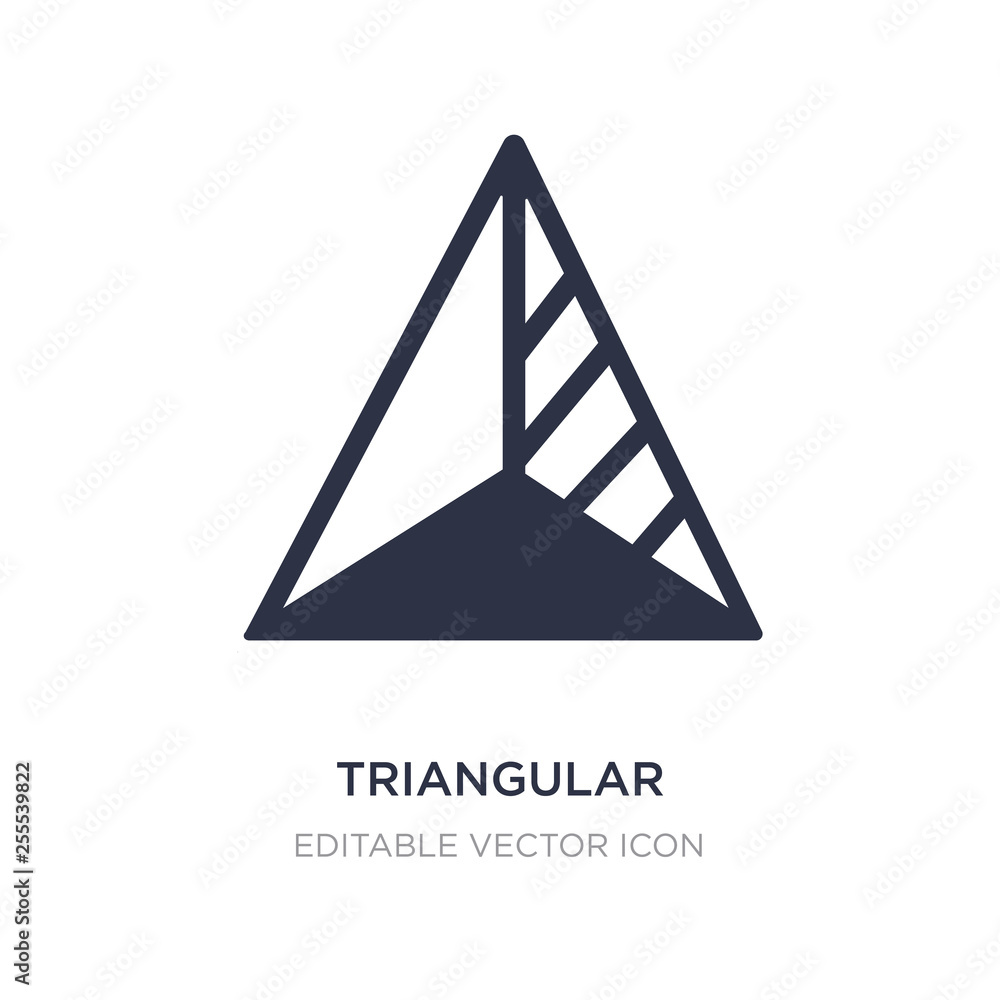 Poster triangular pyramid volumetrical shape icon on white background. simple element illustration from sha