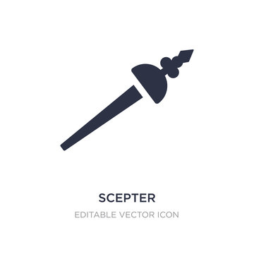 scepter icon on white background. Simple element illustration from Shapes concept.
