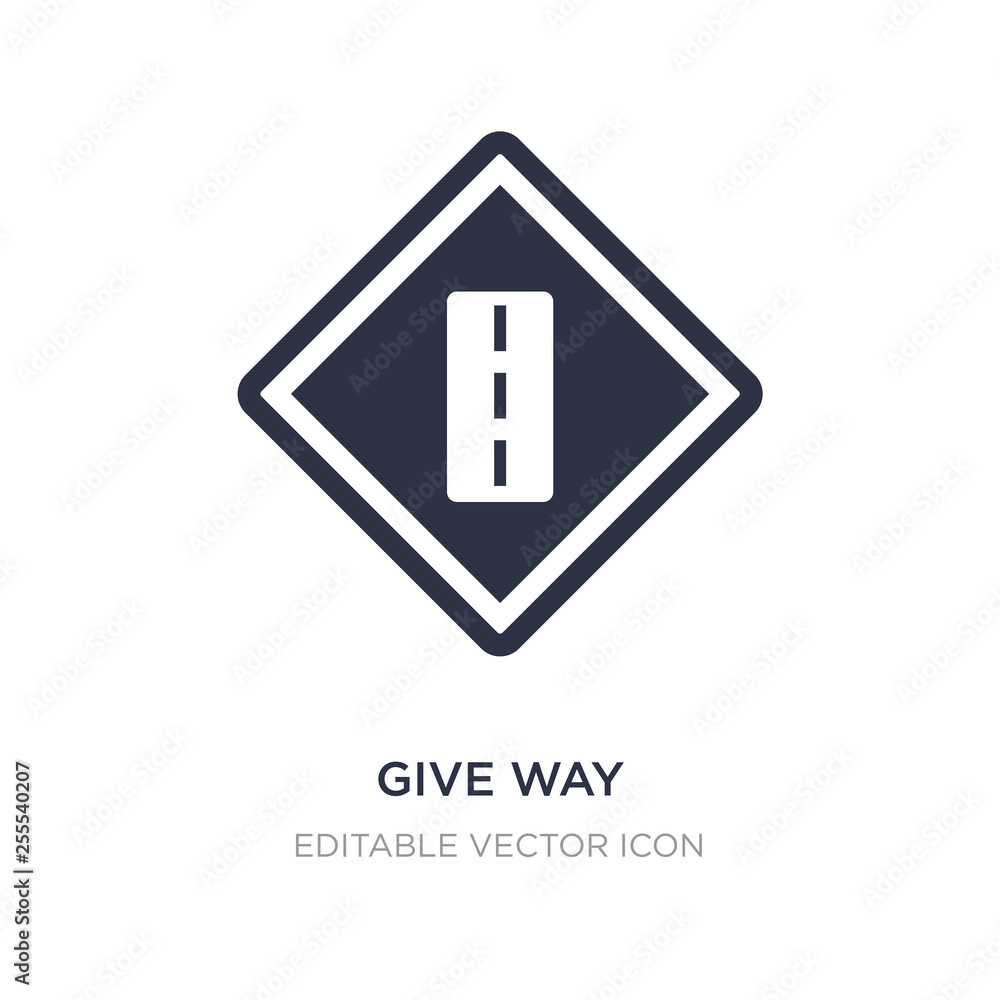 Poster give way icon on white background. simple element illustration from signaling concept.