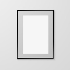 Empty advertising poster (banner) - mockup template on gray background. 3D rendering