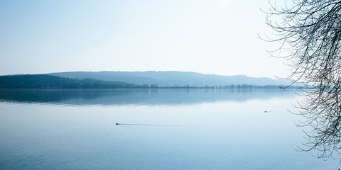 Seelandschaft klar Tagsüber mit Wasser und Bergen Radolfzell, Lake Constanze