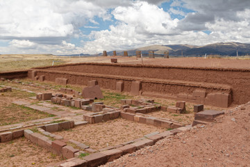Ruiny stanowiska archeologicznego Tiahuanaco, Boliwia © Miroslaw