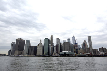 Fototapeta na wymiar View of Manhattan across the East river from Brooklyn.