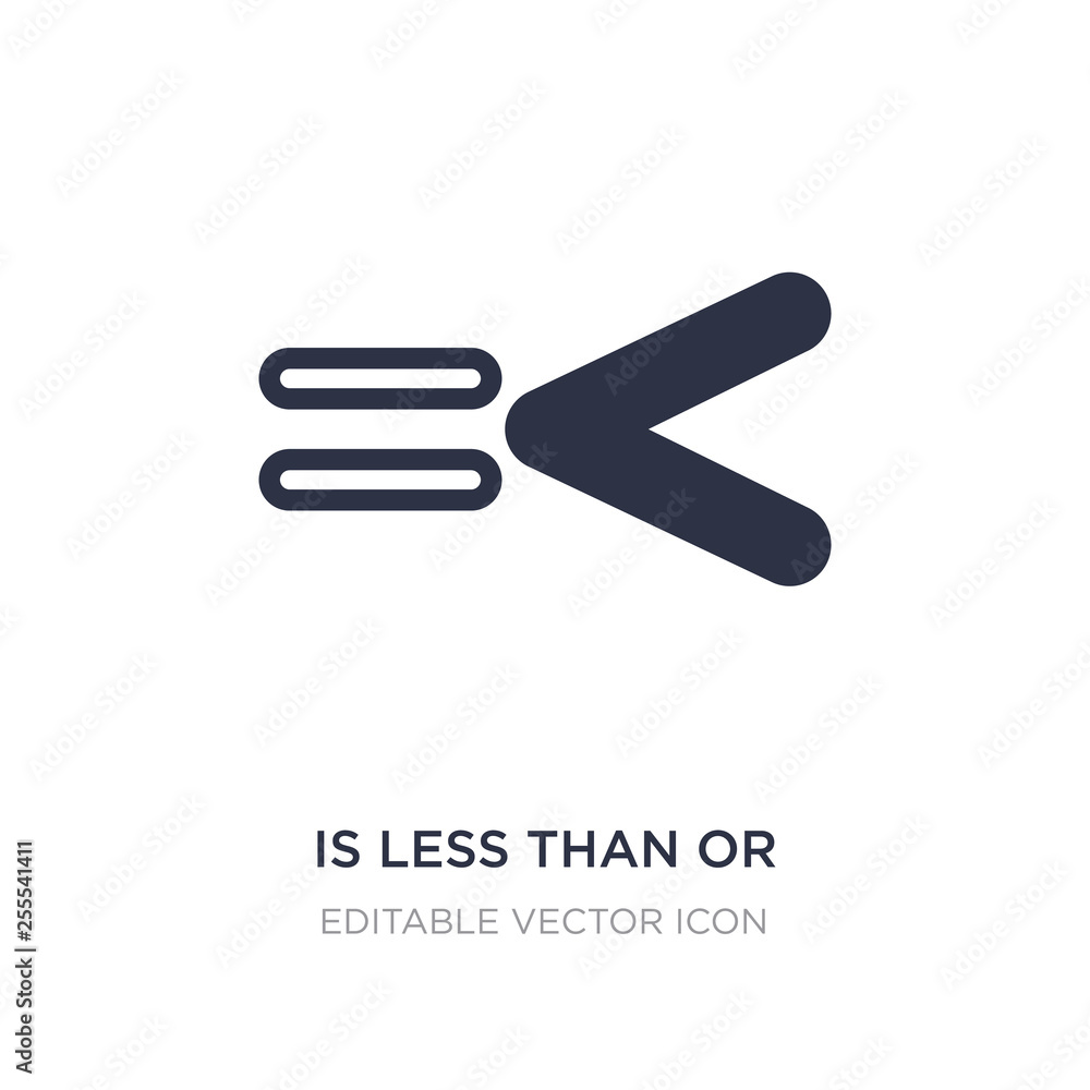 Poster is less than or equal to icon on white background. simple element illustration from signs concept.