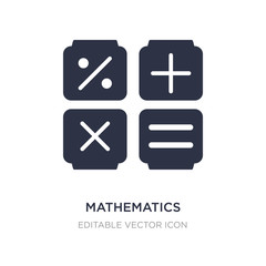 Fototapeta premium mathematics icon on white background. Simple element illustration from Signs concept.