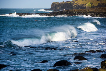 Sea waves against the rock