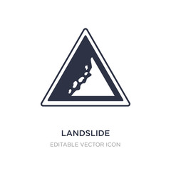 landslide danger triangular traffic icon on white background. Simple element illustration from Signs concept.