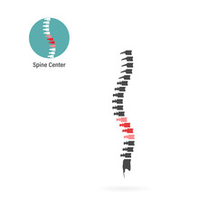 Spine center in flat style, pain back - vector design