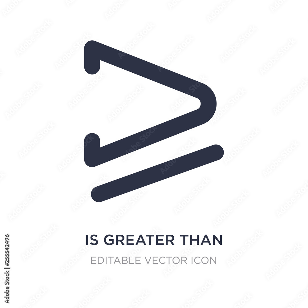 Poster is greater than or equal to icon on white background. simple element illustration from signs concept