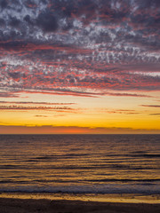 Fototapeta premium Autumn evening sunset at Seaford Beach, Adelaid, South Australia