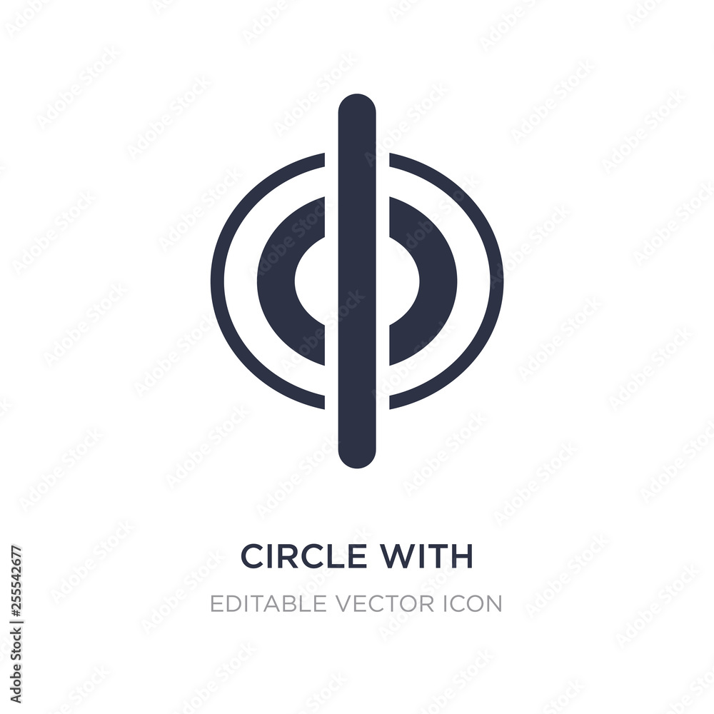 Poster circle with vertical line icon on white background. simple element illustration from signs concept.