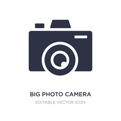 big photo camera icon on white background. Simple element illustration from Social media marketing concept.