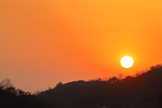 sunset in mountains