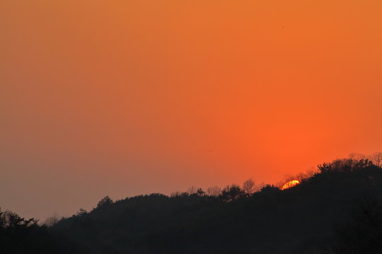 sunset in mountains