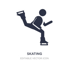 skating icon on white background. Simple element illustration from Sports concept.
