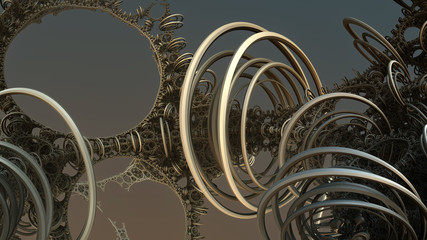 Abstract background, fantastic 3D structures, fictional background.