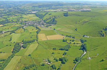 Aeial view of Castleton, Peak District