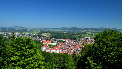 Fototapeta na wymiar Panorama mit Füssen und dem Allgäu