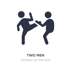 two men practicing karate icon on white background. Simple element illustration from Sports concept.