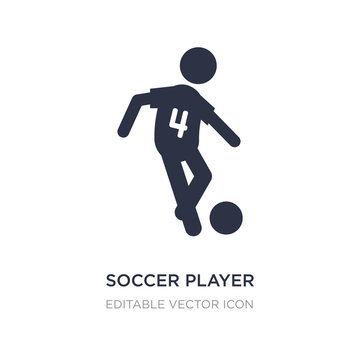soccer player number four icon on white background. Simple element illustration from Sports concept.