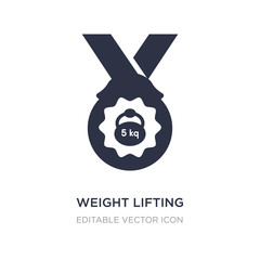 weight lifting medal icon on white background. Simple element illustration from Sports concept.