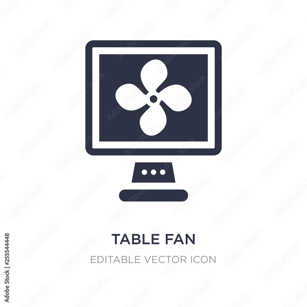 Poster table fan icon on white background. simple element illustration from tools and utensils concept.