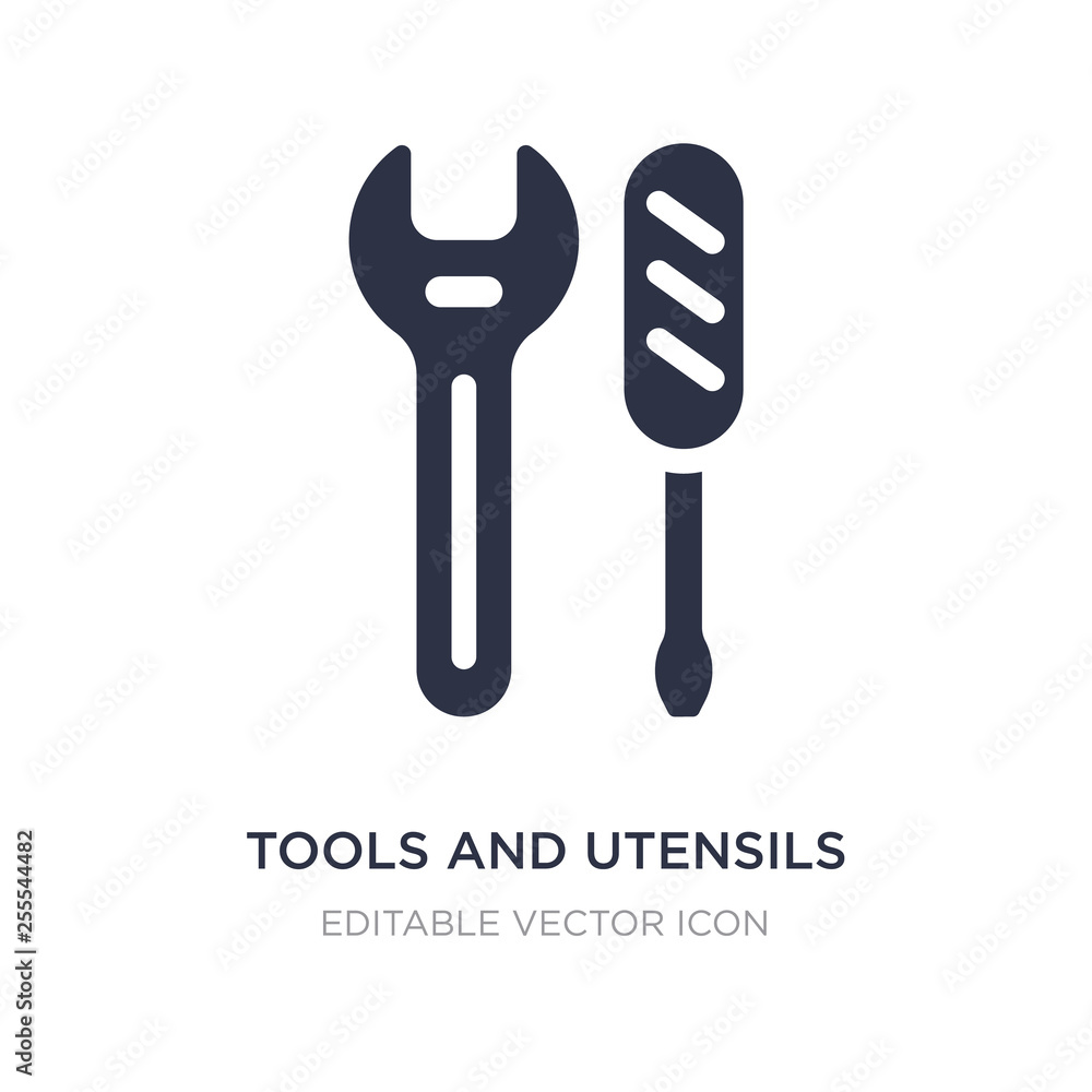 Poster tools and utensils icon on white background. simple element illustration from tools and utensils con
