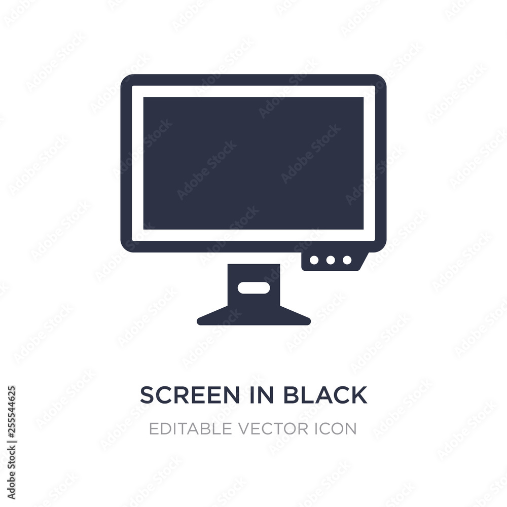Poster screen in black icon on white background. simple element illustration from tools and utensils concep