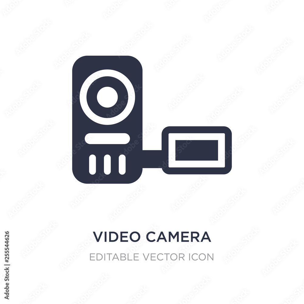 Aufkleber video camera from frontal view icon on white background. simple element illustration from tools and 