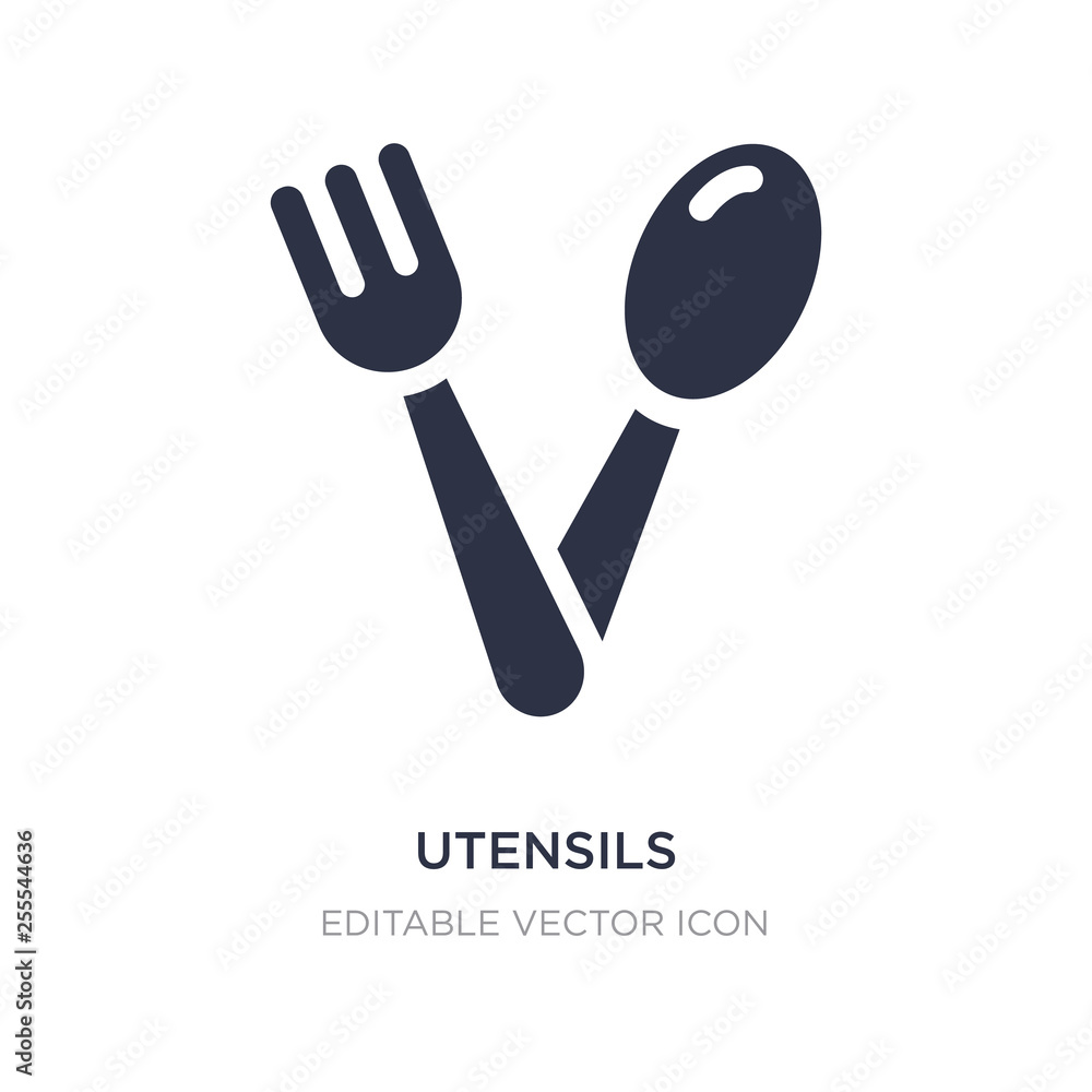 Poster utensils icon on white background. simple element illustration from tools and utensils concept.