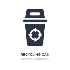 recycling can icon on white background. Simple element illustration from Tools and utensils concept.