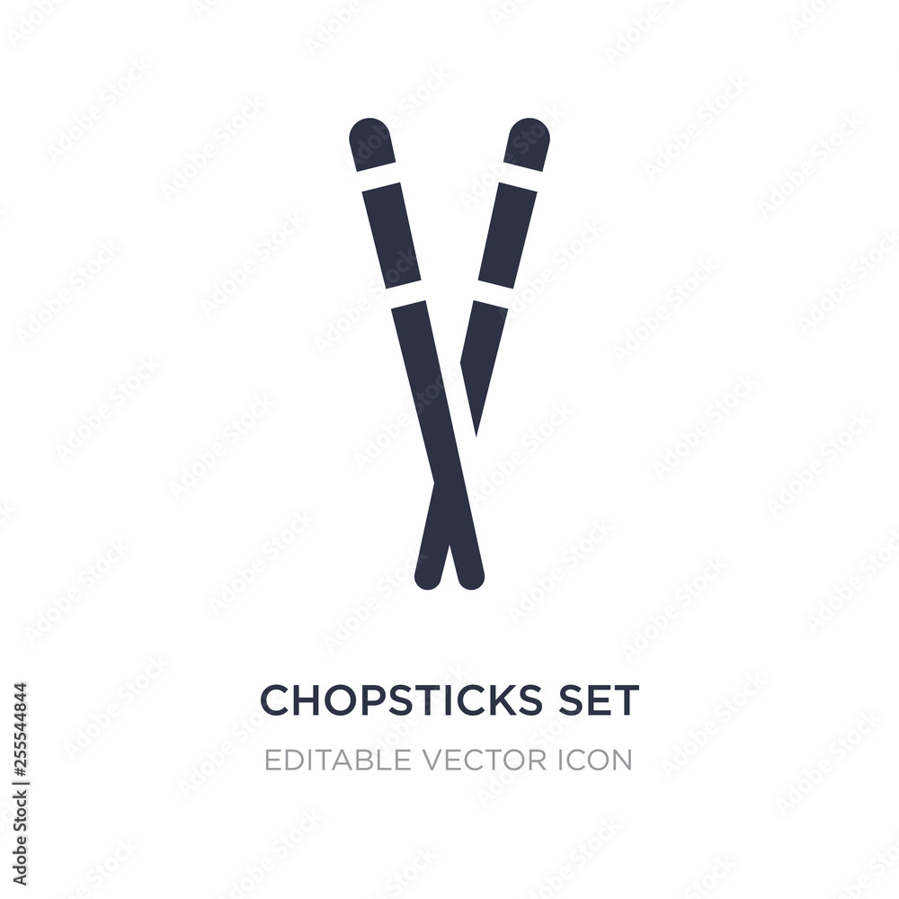 Poster chopsticks set icon on white background. simple element illustration from tools and utensils concept