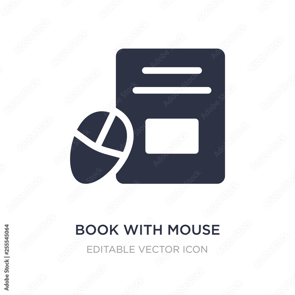 Aufkleber book with mouse icon on white background. simple element illustration from tools and utensils concep