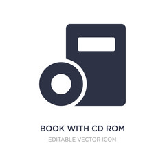 book with cd rom icon on white background. Simple element illustration from Tools and utensils concept.