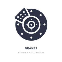 brakes icon on white background. Simple element illustration from Transportation concept.