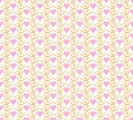 Seamless pattern with hearts for your design. Vector graphics