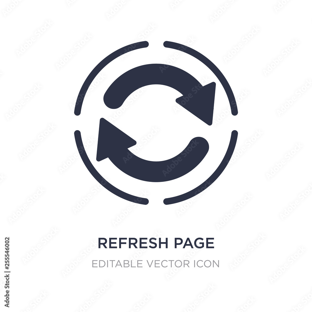 Poster refresh page arrow button icon on white background. simple element illustration from ui concept.