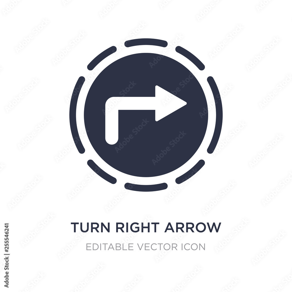 Aufkleber turn right arrow icon on white background. simple element illustration from ui concept.