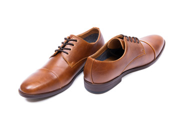 Brown shoes isolated on white background