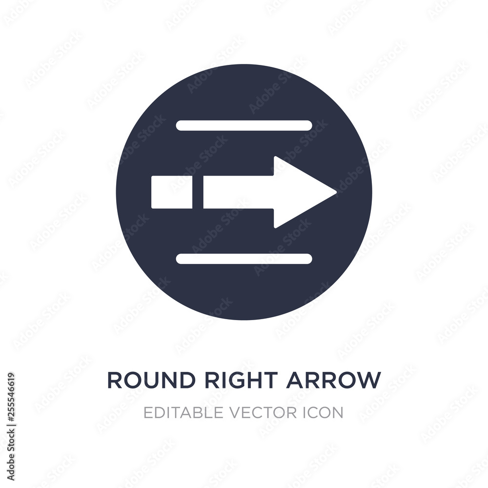 Poster round right arrow icon on white background. simple element illustration from ui concept.