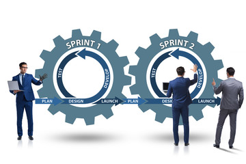 Businessman in agile methods concept