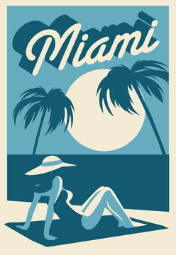 Miami Florida Beach Postcard