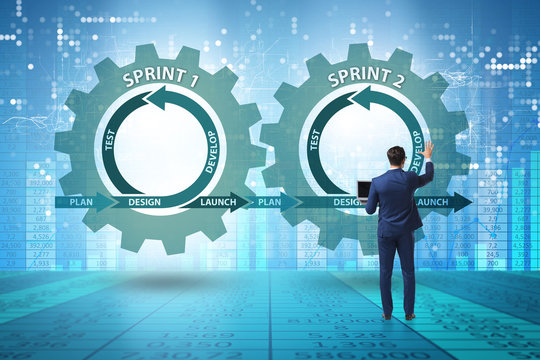 Businessman in agile methods concept
