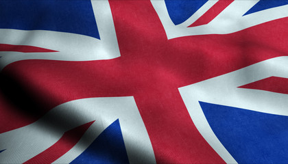 Fototapeta premium United Kingdom Waving Flag in 3D